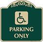 Green Background – Handicapped Parking Only Sign