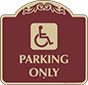 Burgundy Background – Handicapped Parking Only Sign