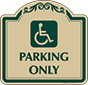 Green Border & Text – Handicapped Parking Only Sign