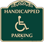 Green Background – Handicapped Parking Sign