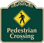 Green Background – Pedestrian Crossing Sign