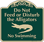 Green Background – Do Not Disturb Alligators Sign