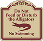 Burgundy Border & Text – Do Not Disturb Alligators Sign