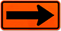 Work Zone Orange Right Arrow