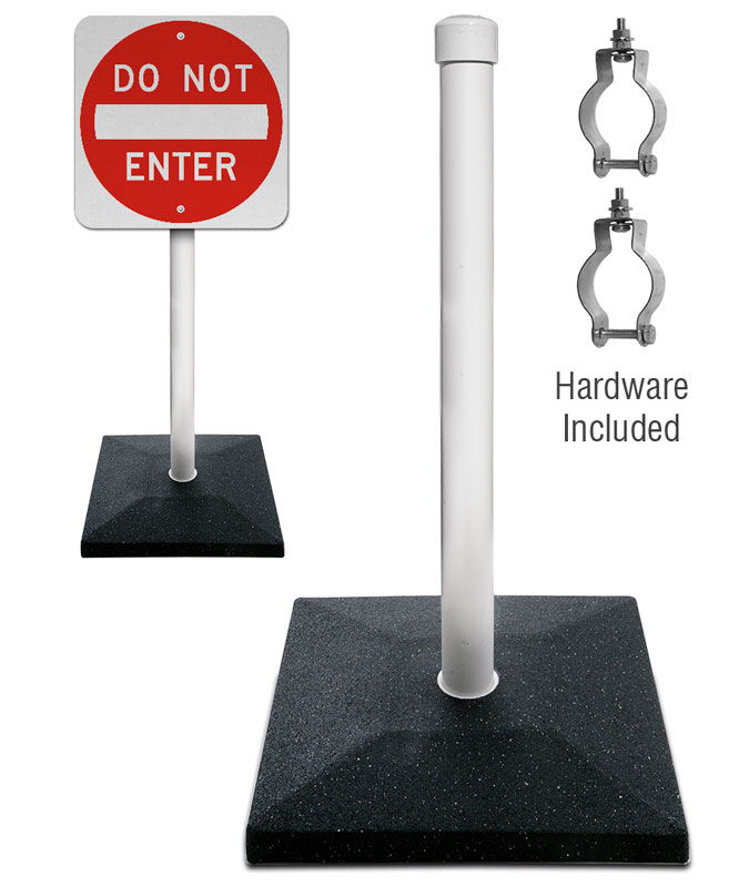 20 lb. Portable Sign Stand with 5' PVC Post - Shop Now w/ Fast Shipping