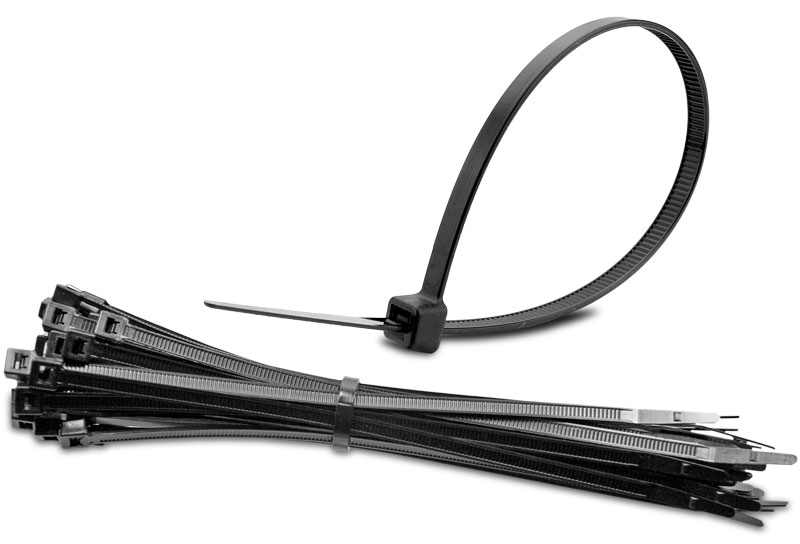 7.5″ Black UV Resistant Cable Tie - 50 lb Tensile Strength - Shop