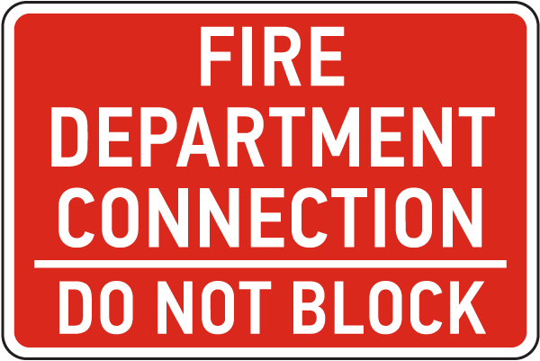 Fire Department Connection Sign