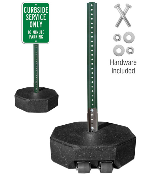 60 lb. Portable Sign Stand with 5' PVC or 6' U-Channel Post