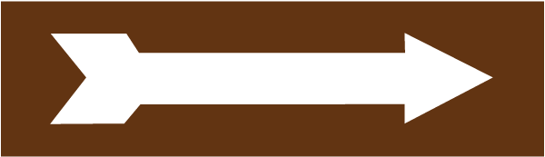 Brown/White Arrow Label
