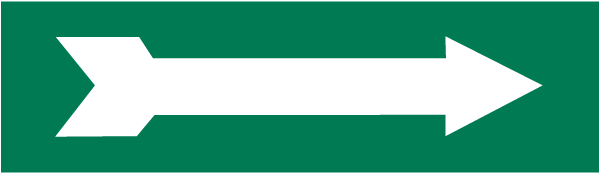 Green/White Arrow Label