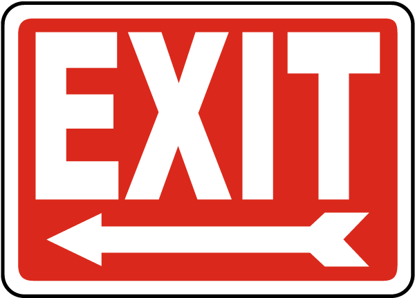 Exit (Left Arrow) Sign