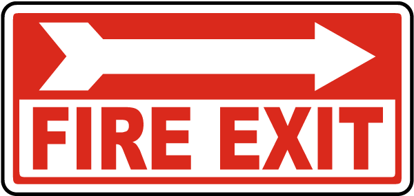 Fire Exit (Right Arrow) Sign