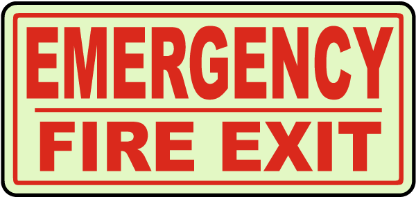 Emergency Fire Exit Sign