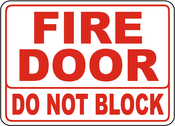 Fire Door Do Not Block Sign