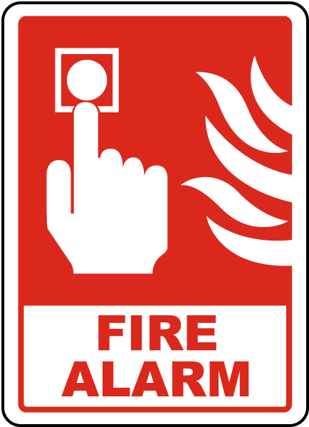 Press For Fire Alarm Sign
