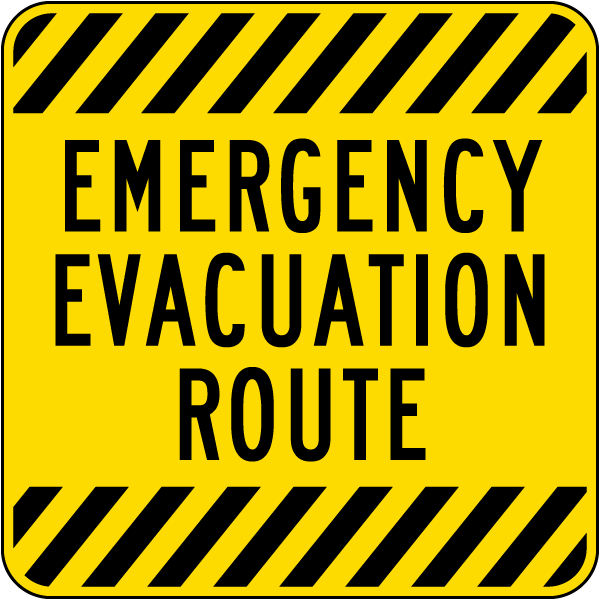 Emergency Evacuation Route Sign