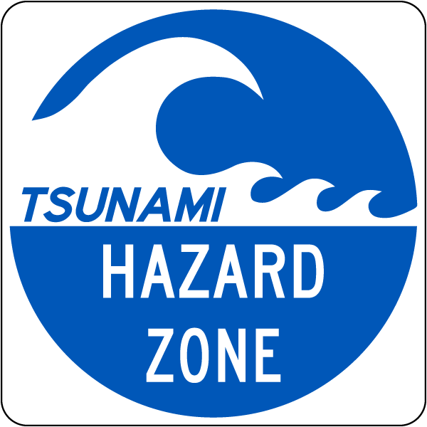 Tsunami Hazard Zone Sign