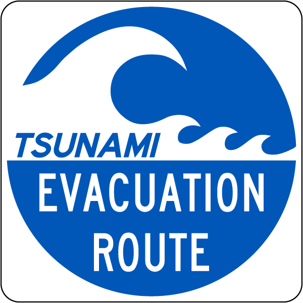 Tsunami Evacuation Route Sign