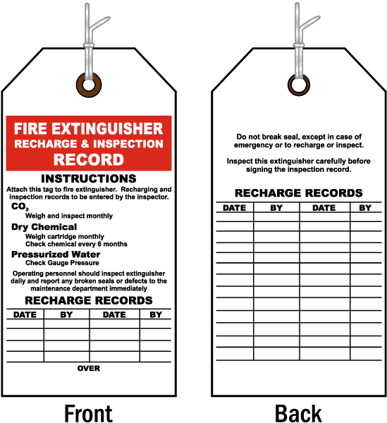 Fire Extinguisher Inspection Tag