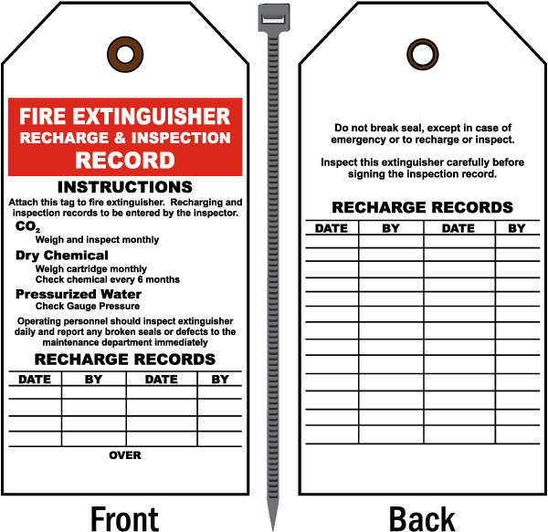 Fire Extinguisher Inspection Tag