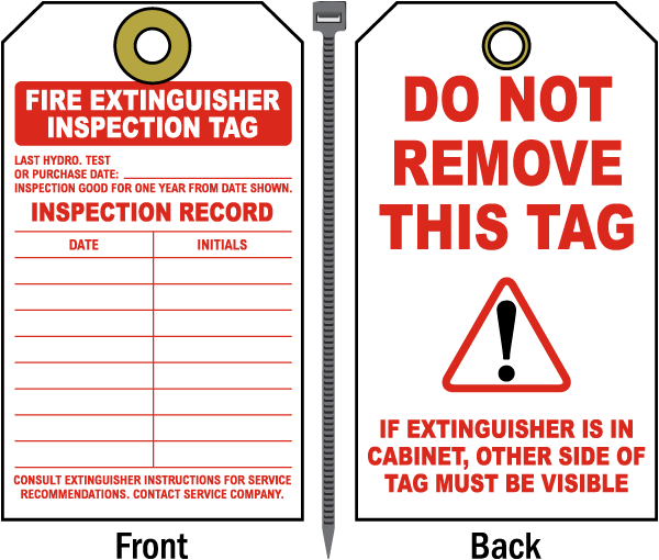 Fire Extinguisher Record for Inspection Tag
