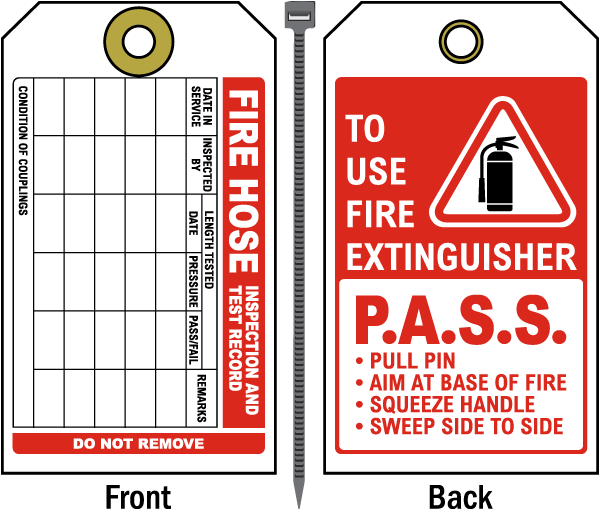 Fire Extinguisher Fire Hose Tag