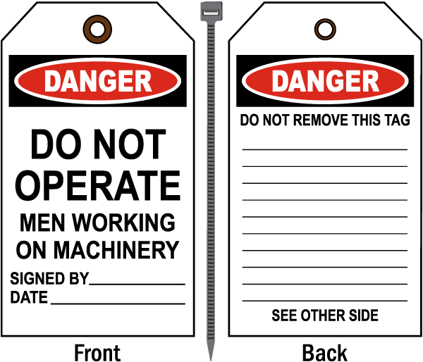 Danger Do Not Operate Tag