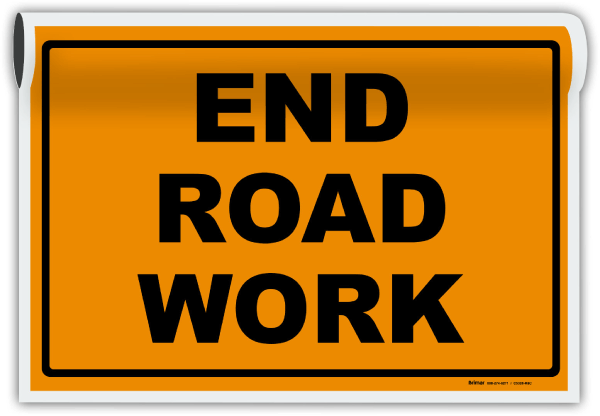 End Road Work Sign