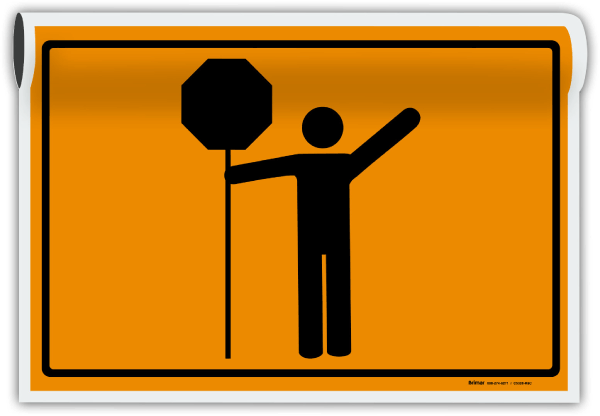 Flagger Paddle Sign