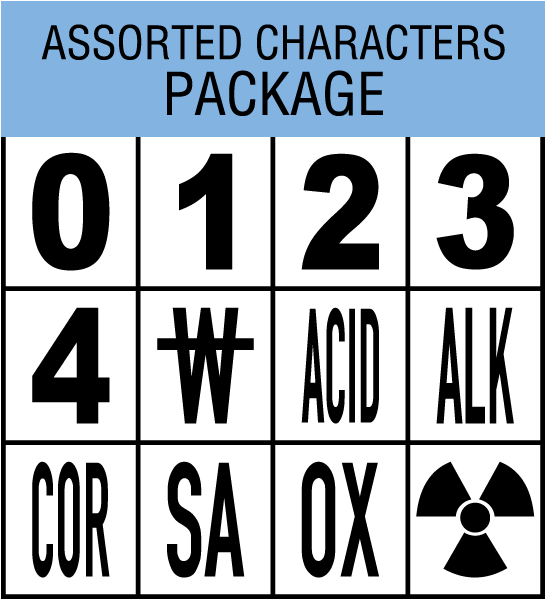 NFPA 704 Diamond Numbers and Characters Package