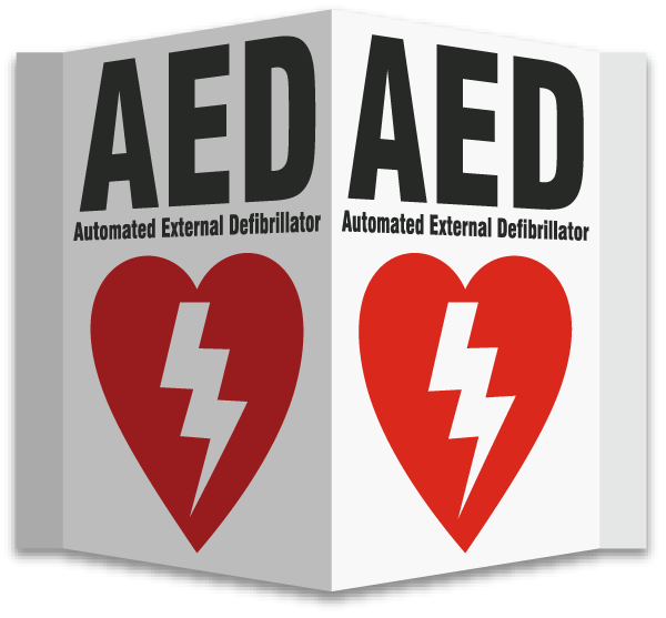 3-Way AED Sign