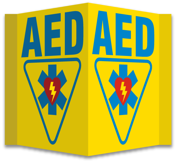 3-Way AED Sign