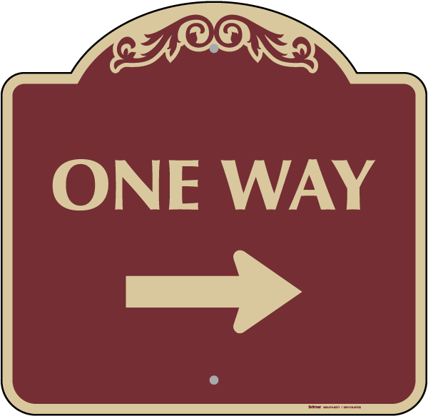 One Way Sign (Right Arrow)