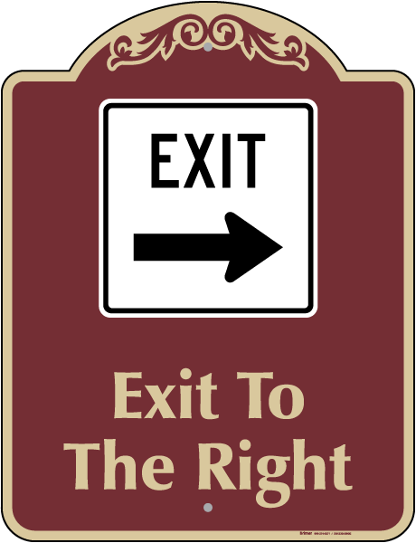 Exit To The Right Sign