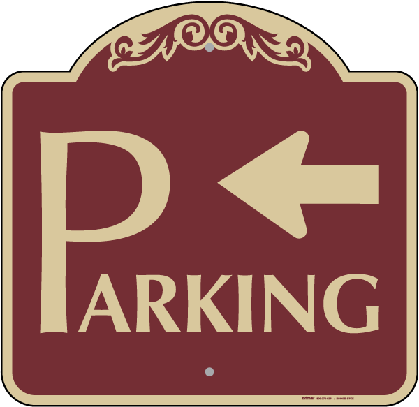 Parking Area Sign (Left Arrow)