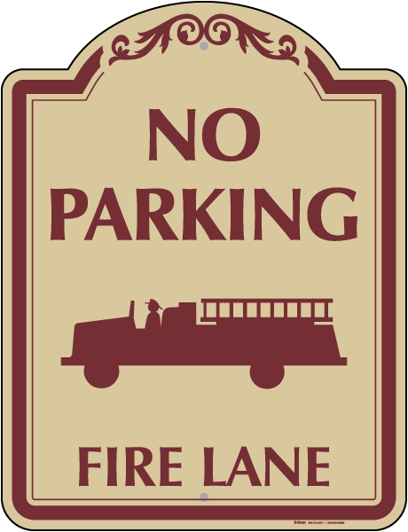 No Parking Fire Lane Sign