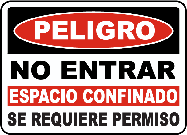 Spanish Do Not Enter Confined Space Permit Required Sign