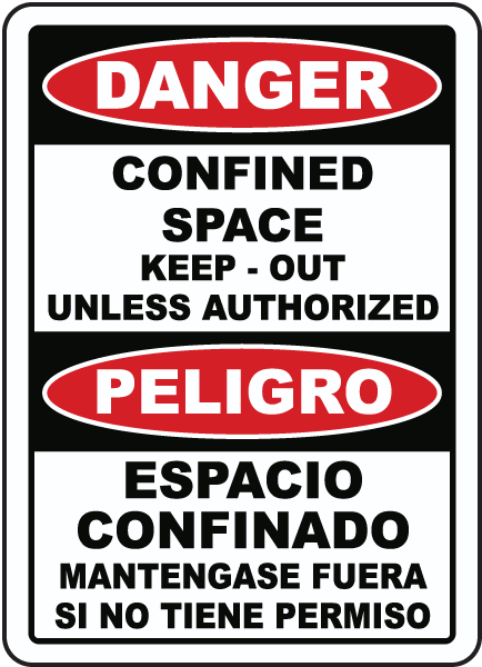 Bilingual Danger Keep Out Unless Authorized Label