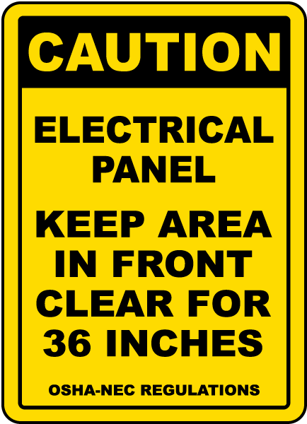 Caution Keep Area Clear For 36 Inches Floor Sign