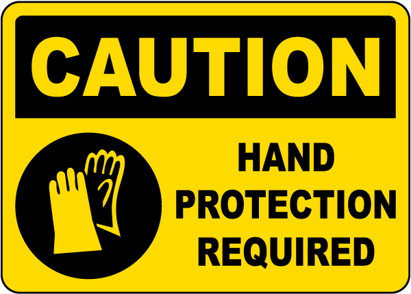 Hand Protection Required Sign