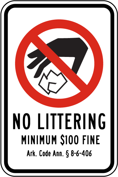 Arkansas No Littering Sign
