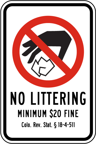 Colorado No Littering Sign