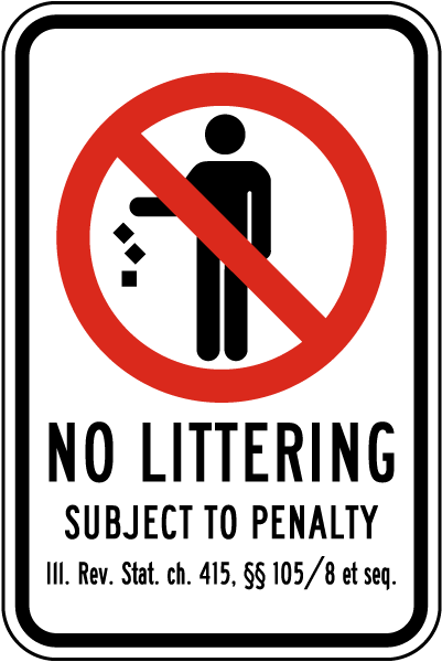 Illinois No Littering Sign