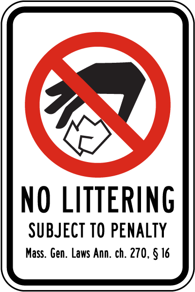 Massachussetts No Littering Sign