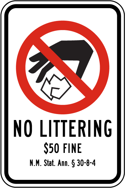 New Mexico No Littering Sign