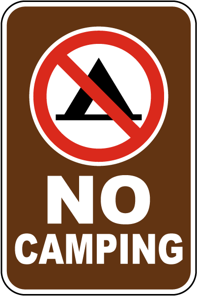 No Camping Sign