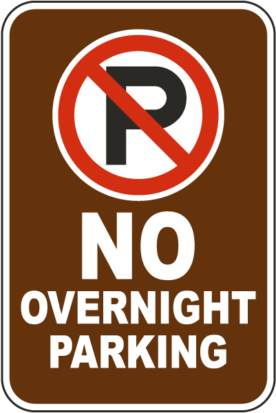 No Overnight Parking Sign