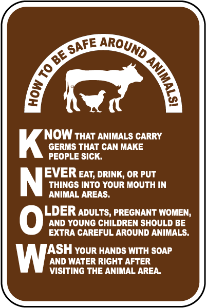 How To Be Safe Around Animals Sign