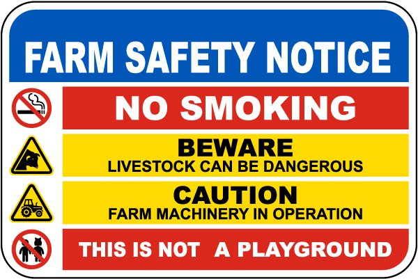No Smoking Farm Safety Notice Sign