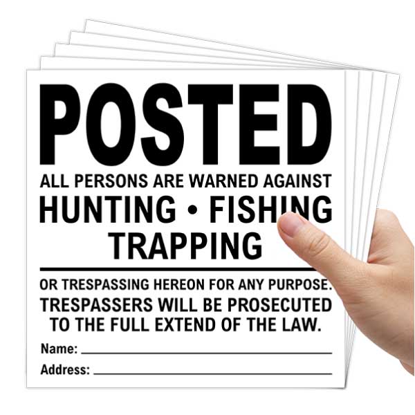 White Posted All Persons Are Warned Signs